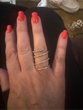 Gold Spiral Crystal Wrap Ring - Elegant Women's Fashion